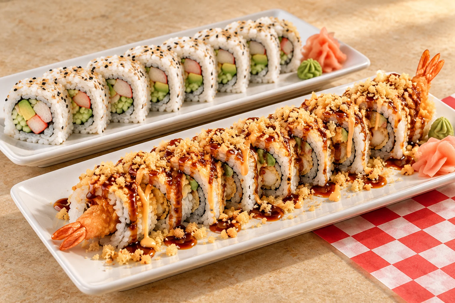 AI illustration of sushi rolls